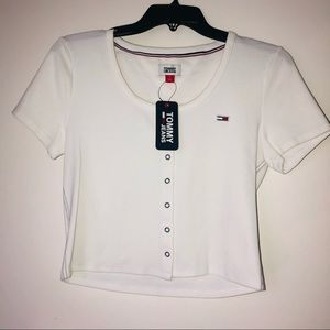 Tommy Hilfiger white crop top/ Brand new with tags